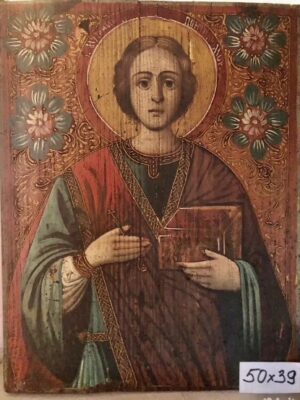 Старинная икона "Великомученик Пантелеймон Целитель"